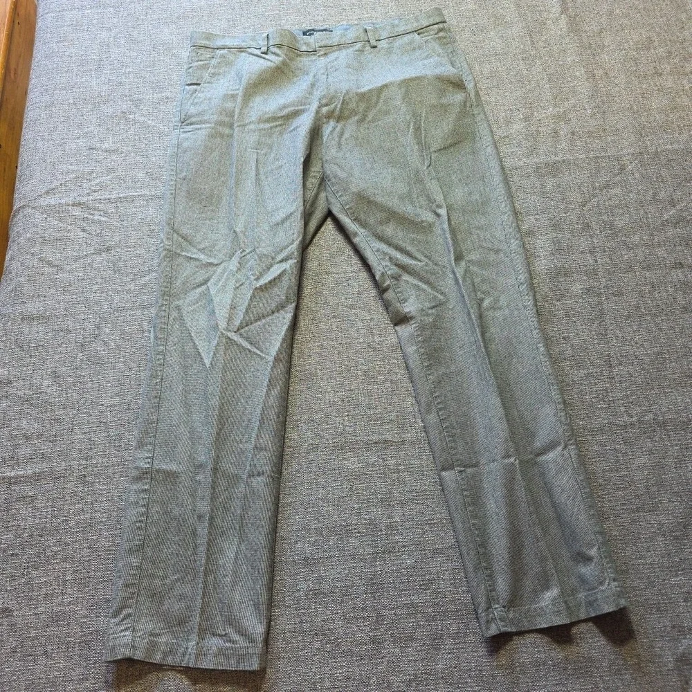 Banana Republic Men's Kentfield Pants Heather Grey Cotton Size 36 x 32